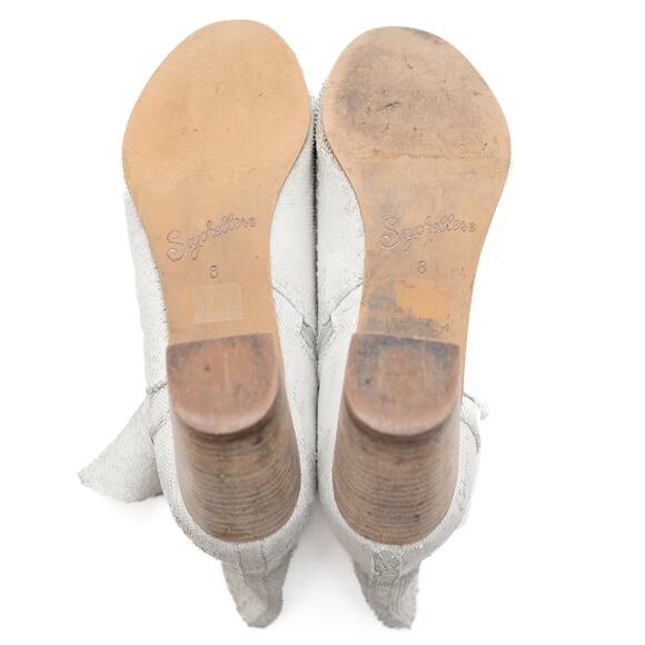 Seychelles Women's White Textured Block Heel Ankle Boots 8 - Picture 6 of 9